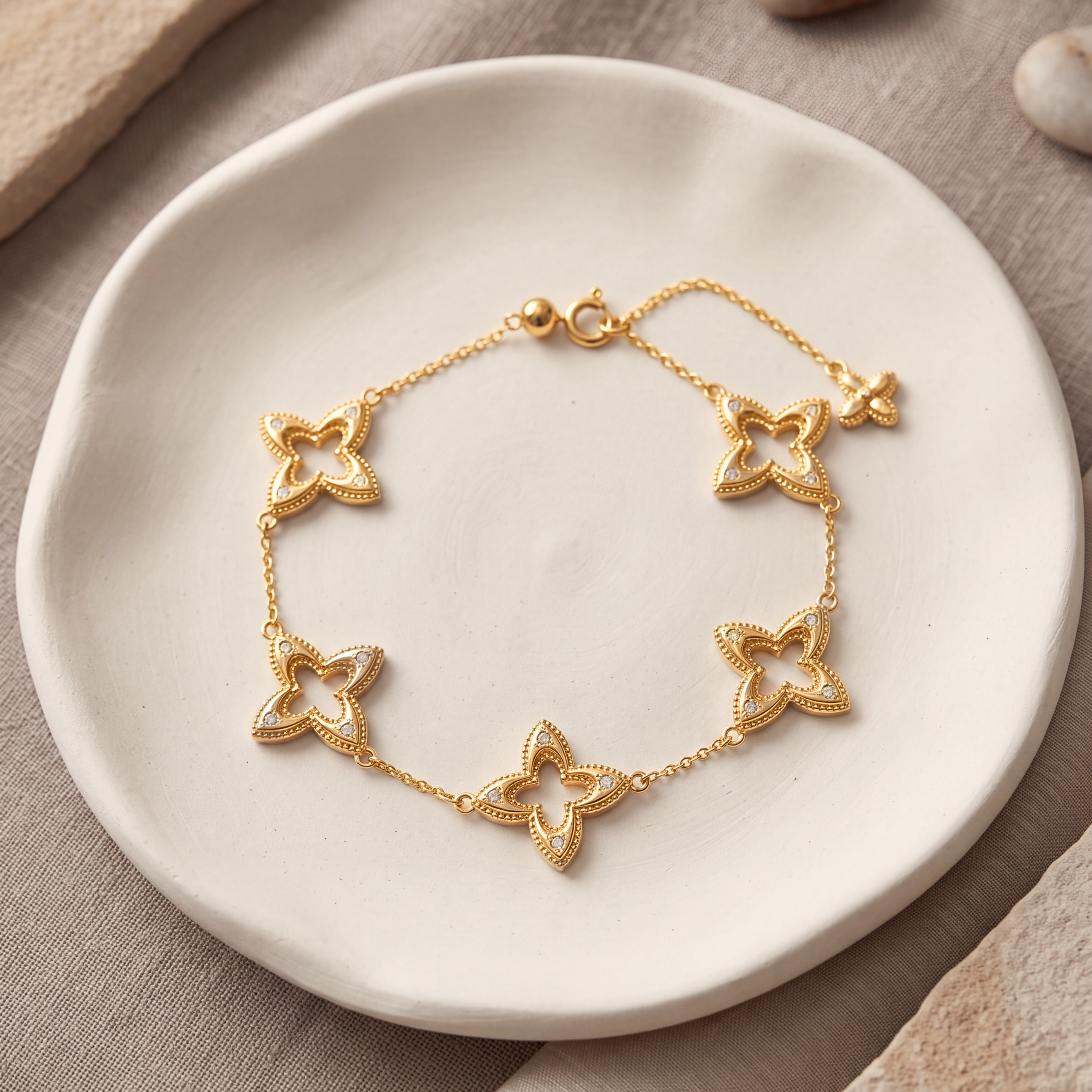 Serene Clover Bracelet - Gold