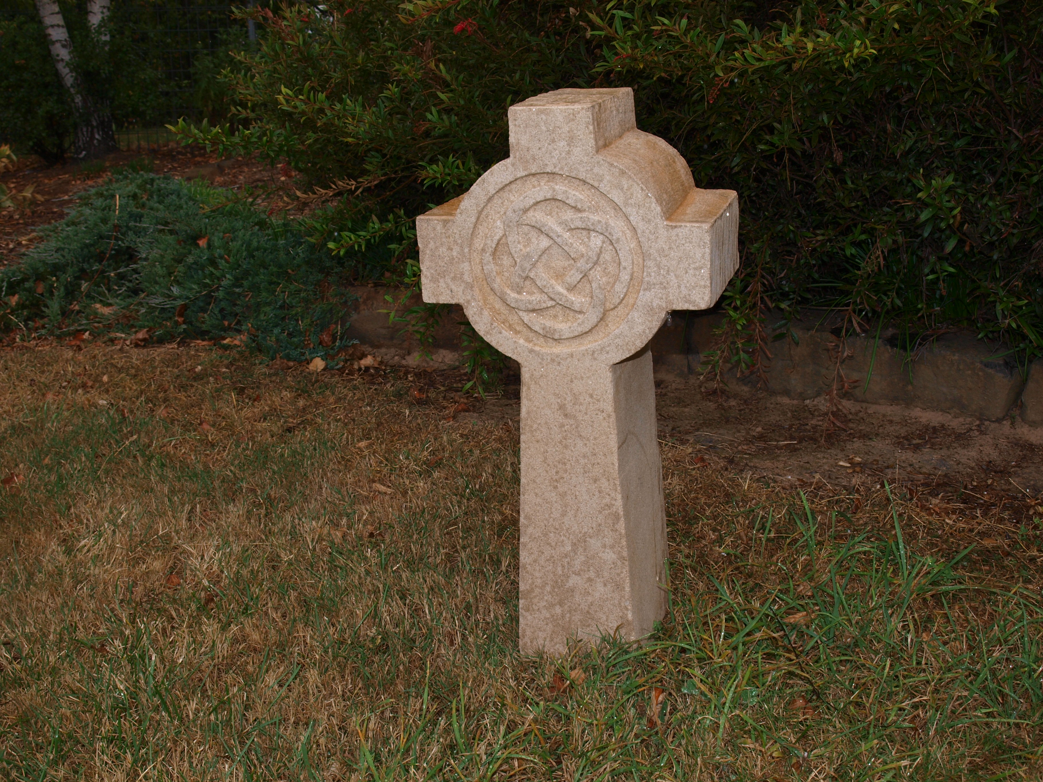 Hand carved celtic cross