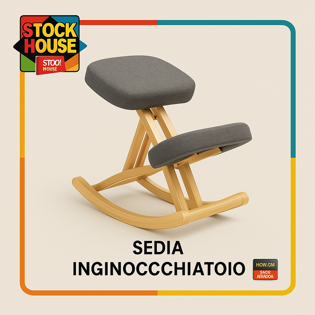 HOMCOM Sedia Inginocchiatoio a Dondolo Grigio