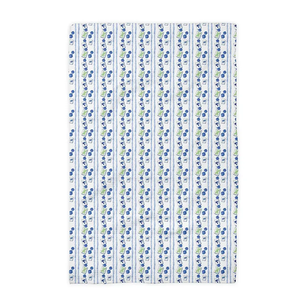 Thumbnail: Green Tiles & Blue Dice Kitchen Towel 