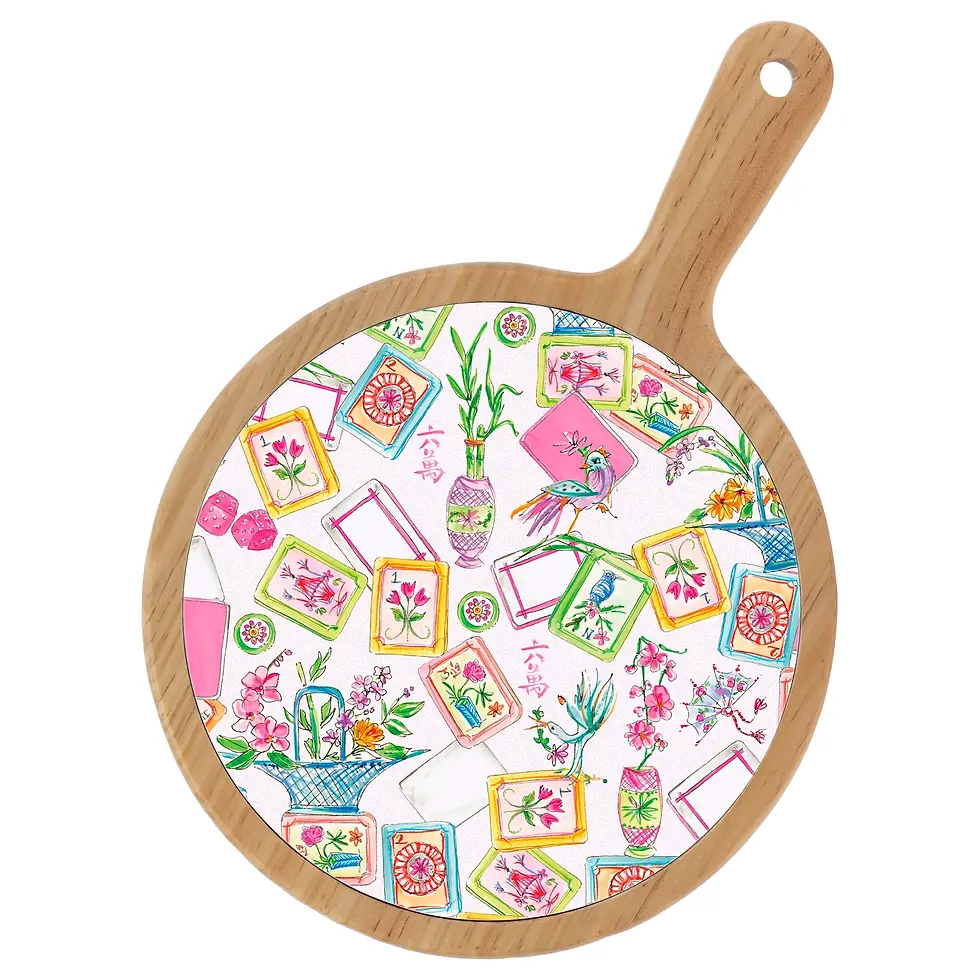 Thumbnail: Mahjong Bamboo & Ceramic Cheese Board by Rosanne Beck
