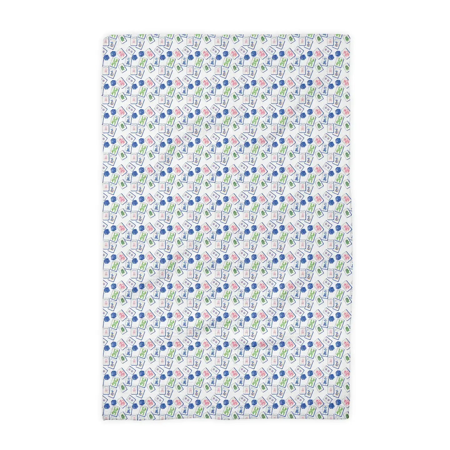 Pink Tiles & Blue Dice Kitchen Towel 