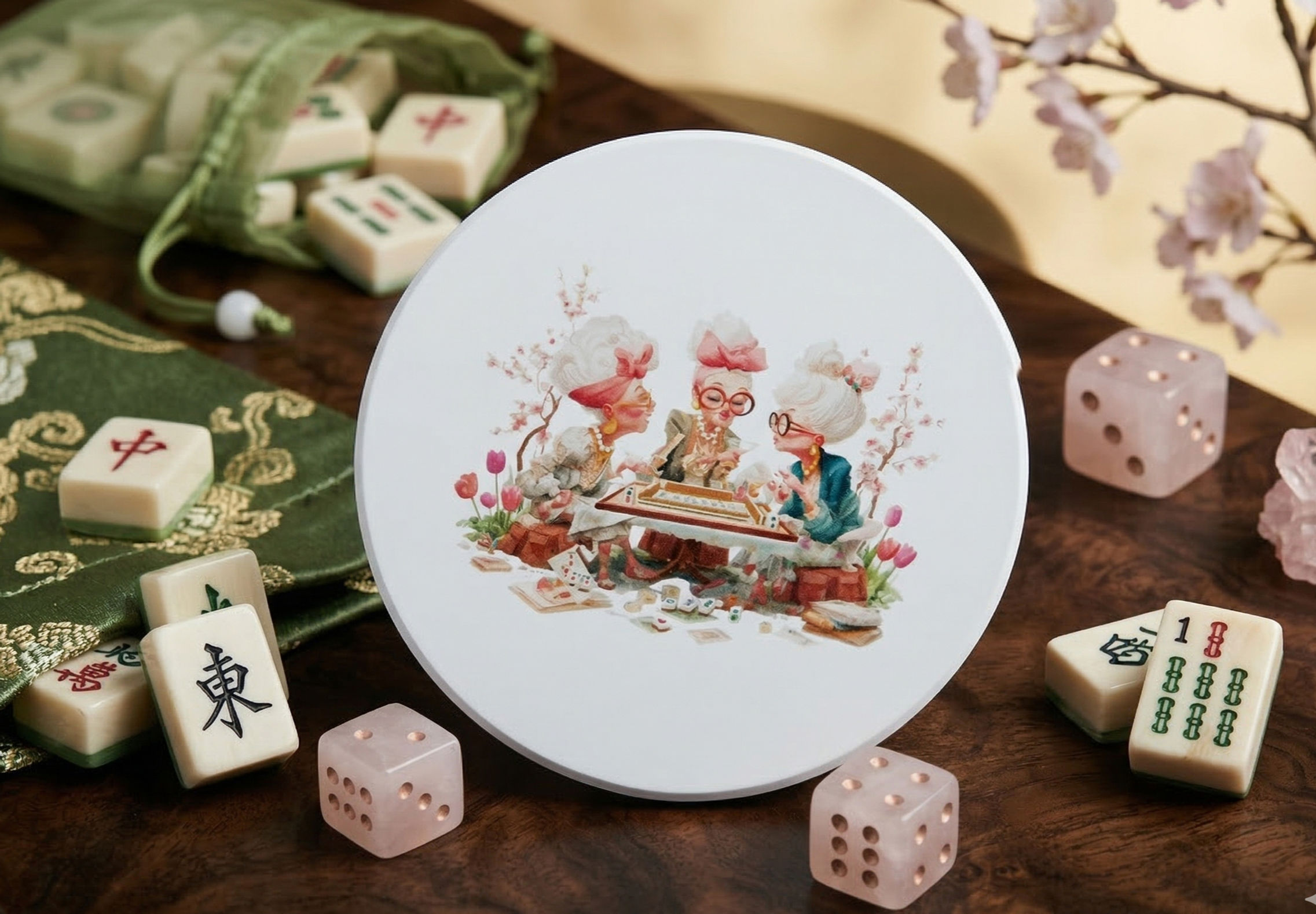 "Mahjong with mah friends" Coasters