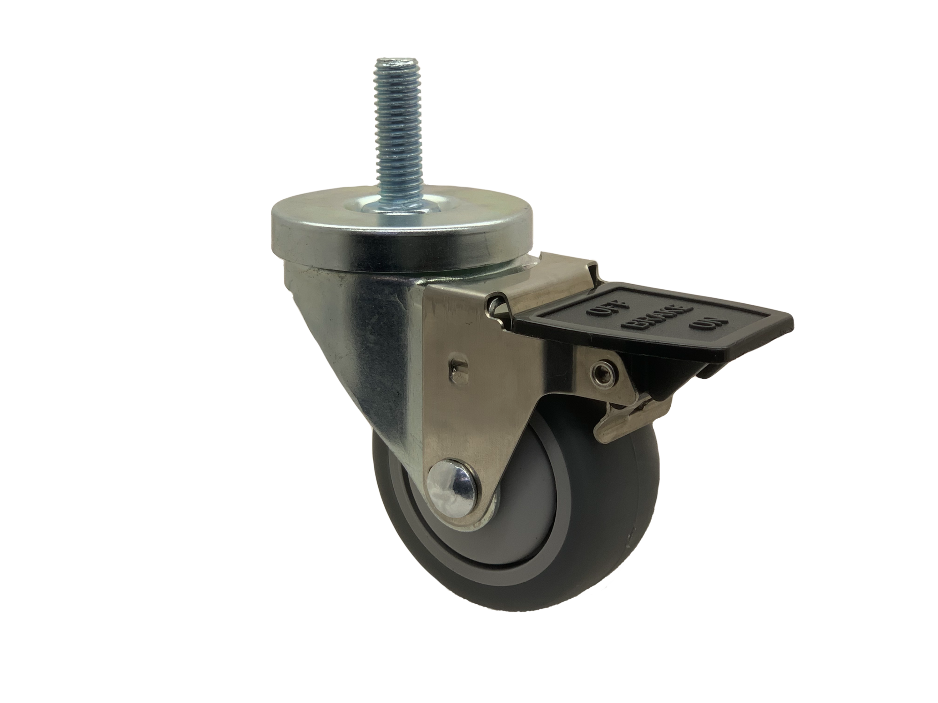 Swivel 3x1-1/4 TPR Wheel Tech Lock Brake