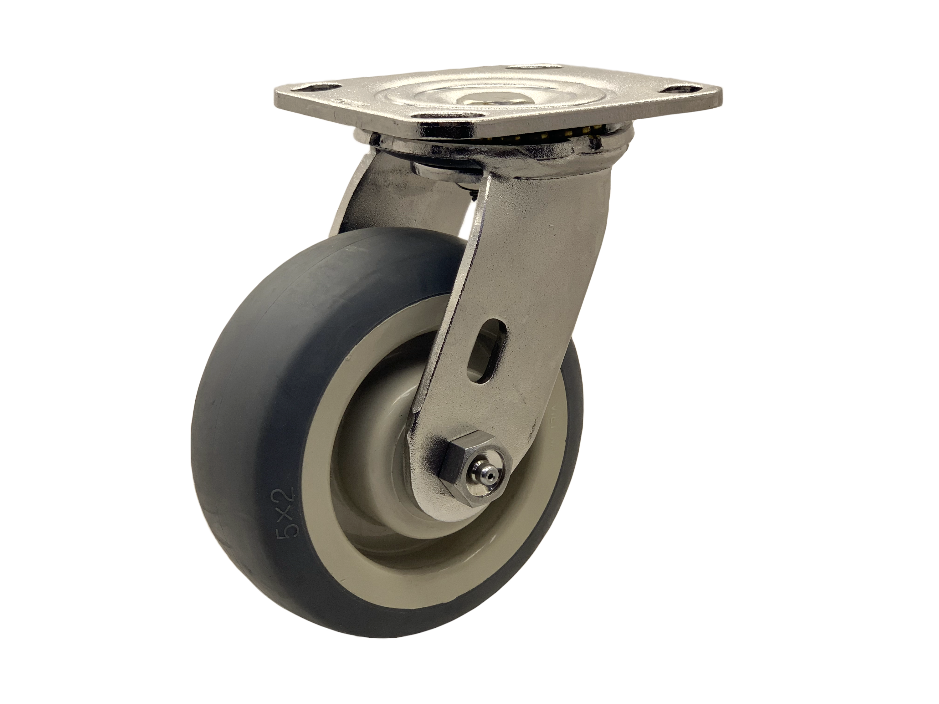 Stainless Swivel 5x2 TPR Wheel
