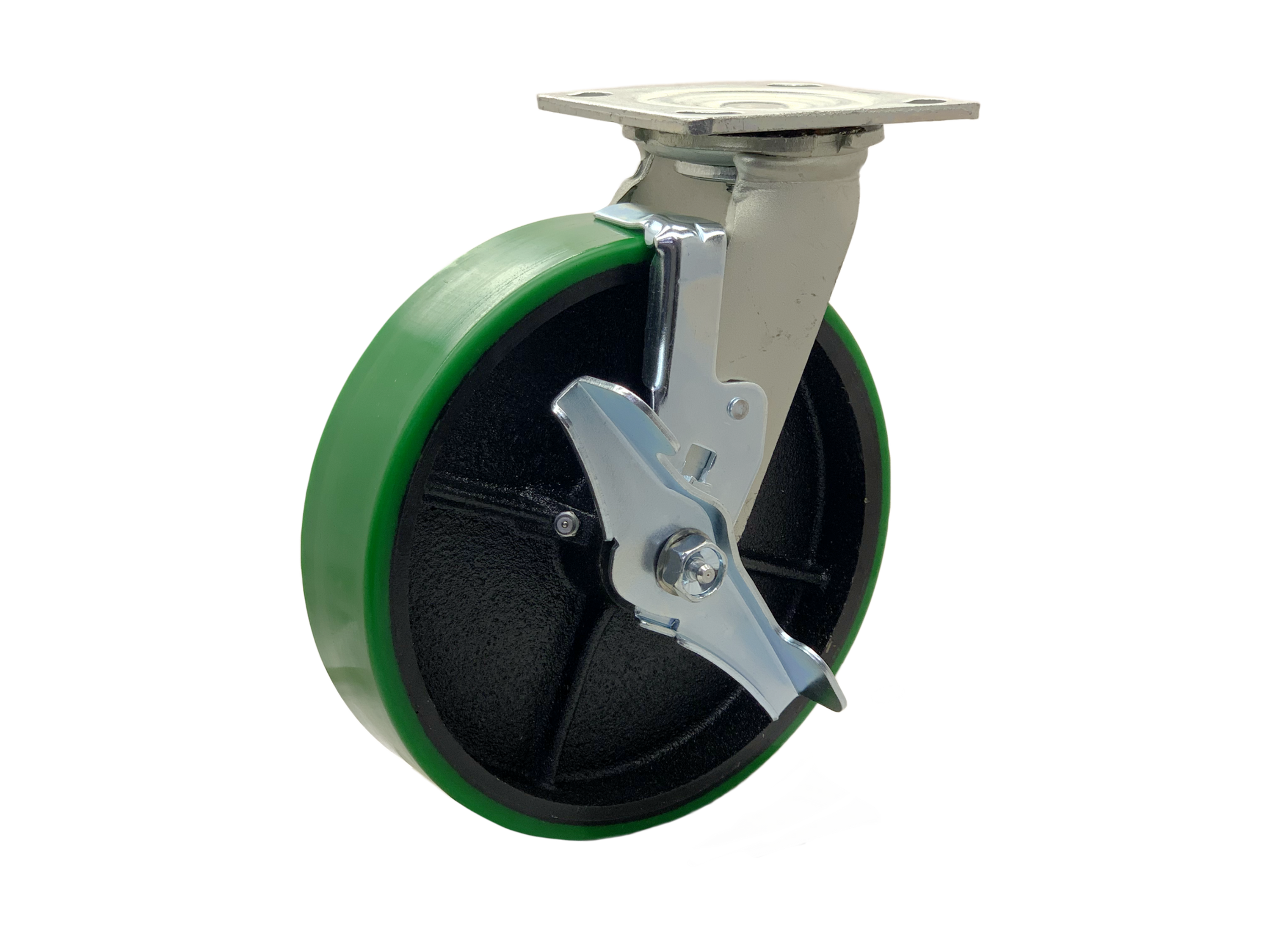 Swivel 8x2 Poly On Iron Wheel Top Lock Brake