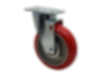 Swivel 5x1-1/4 Red Poly on Aluminum Wheel