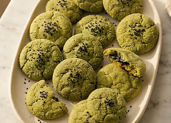 Matcha Black Sesame Cheesecake Cookies