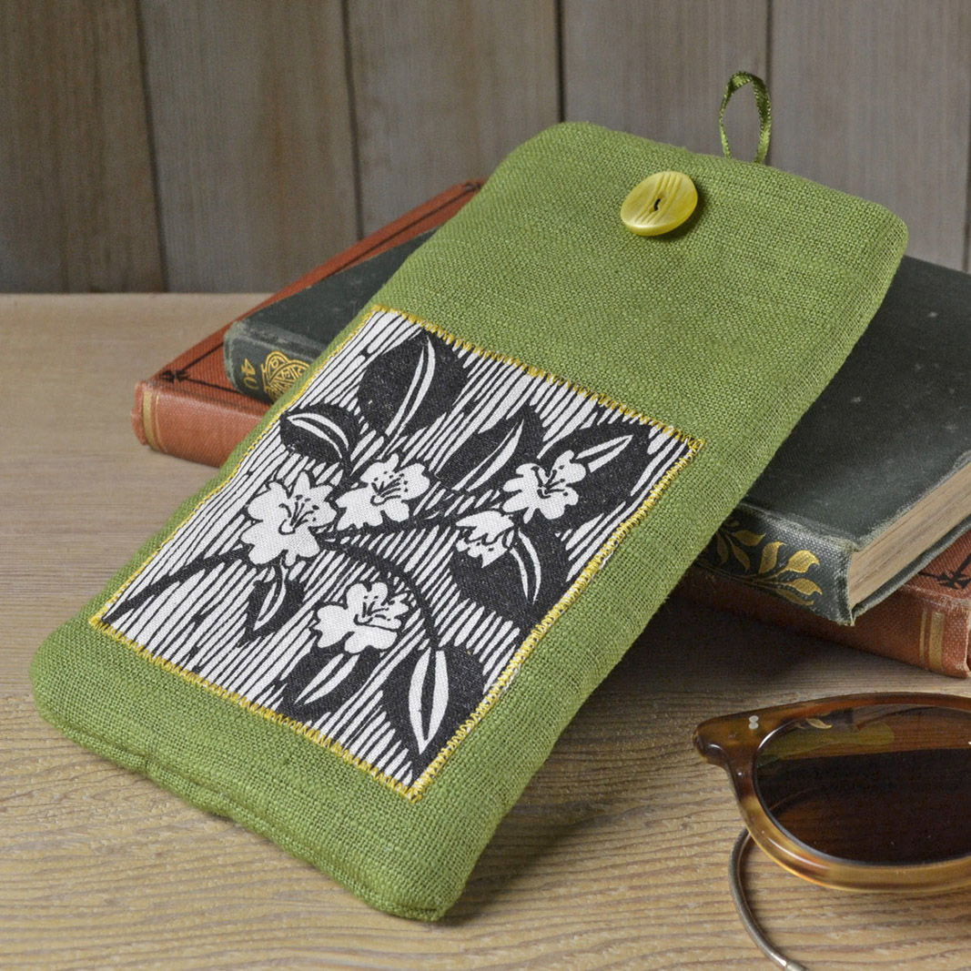 Linen Glasses Case - Blossom