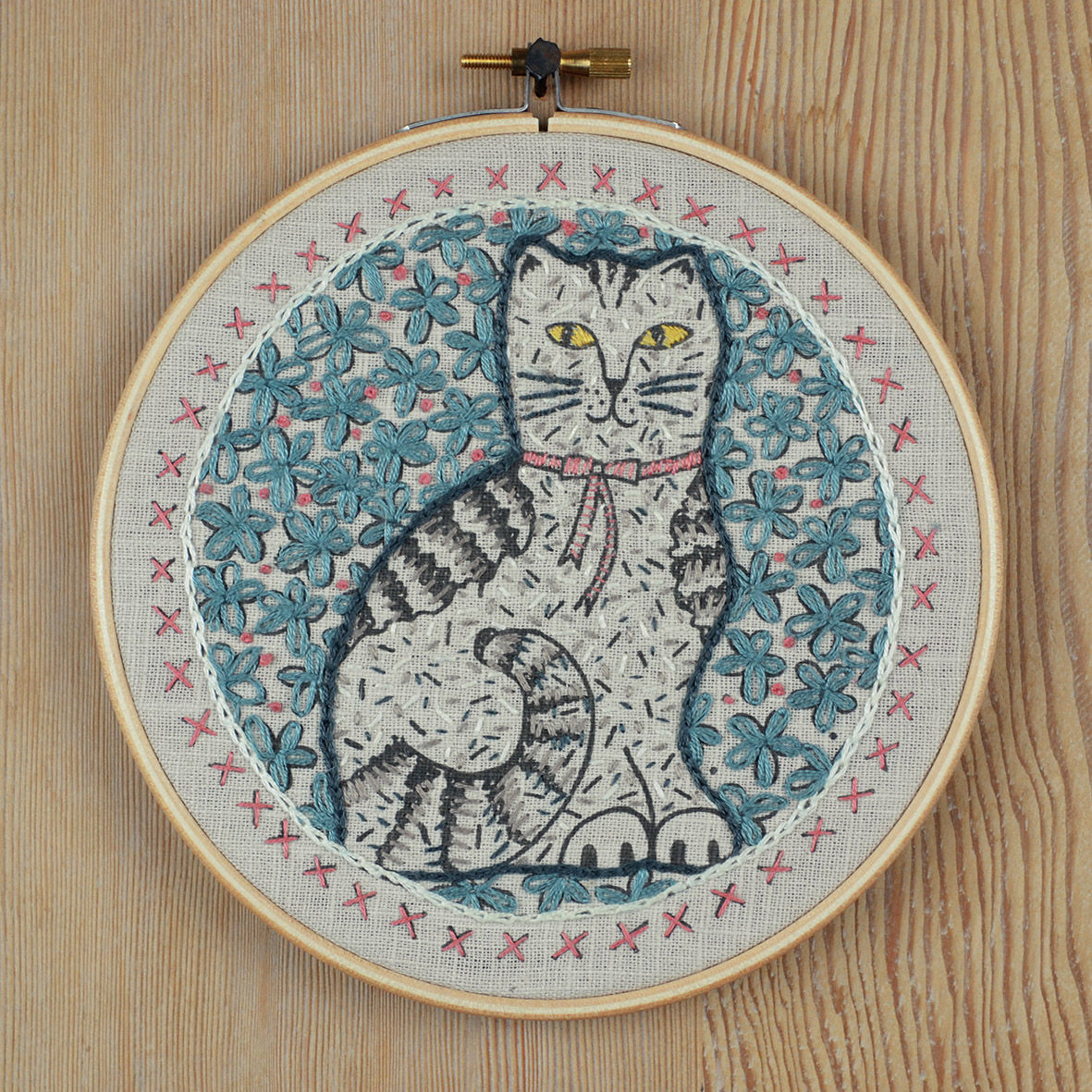 cat embroidery kit
