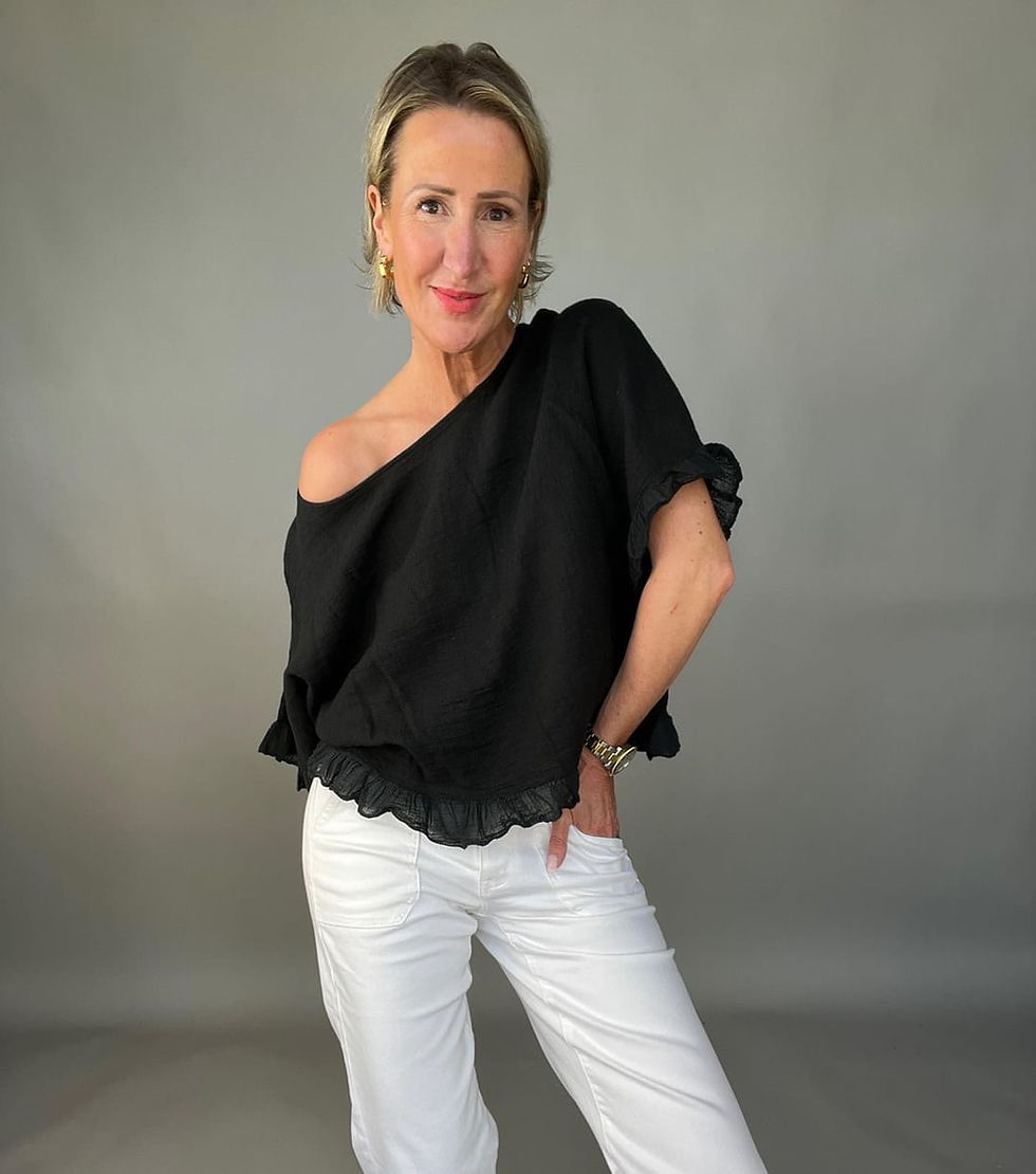Thumbnail: Teabag Linen Top in Black 