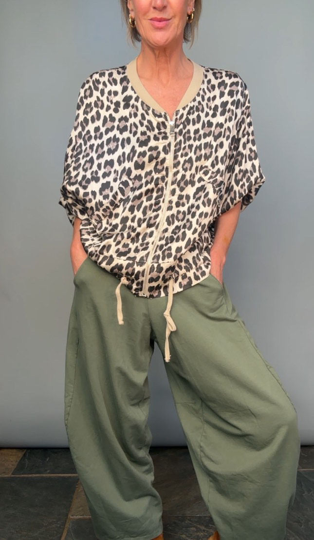Thumbnail: Catra leopard print jacket in Black / White Mix