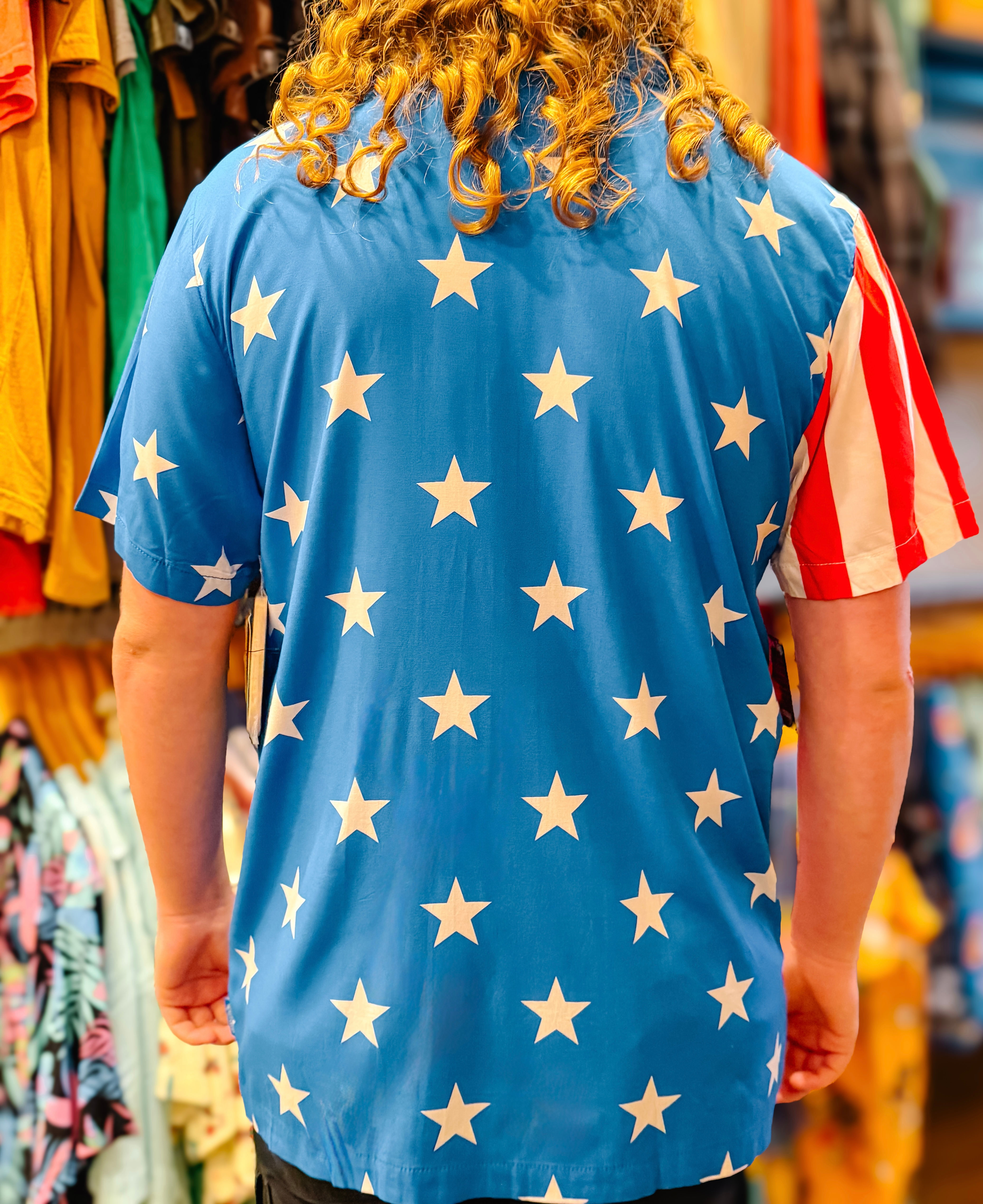 Cabana Hawaiian Red White & Blue American Flag Shirt