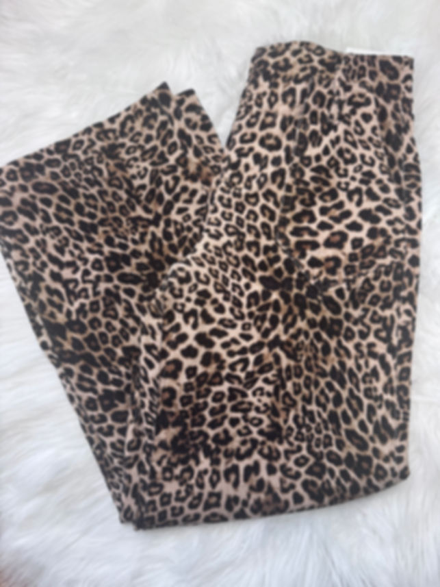 ULTRA HIGH RISE LEOPARD CORDUROY WIDE LEG