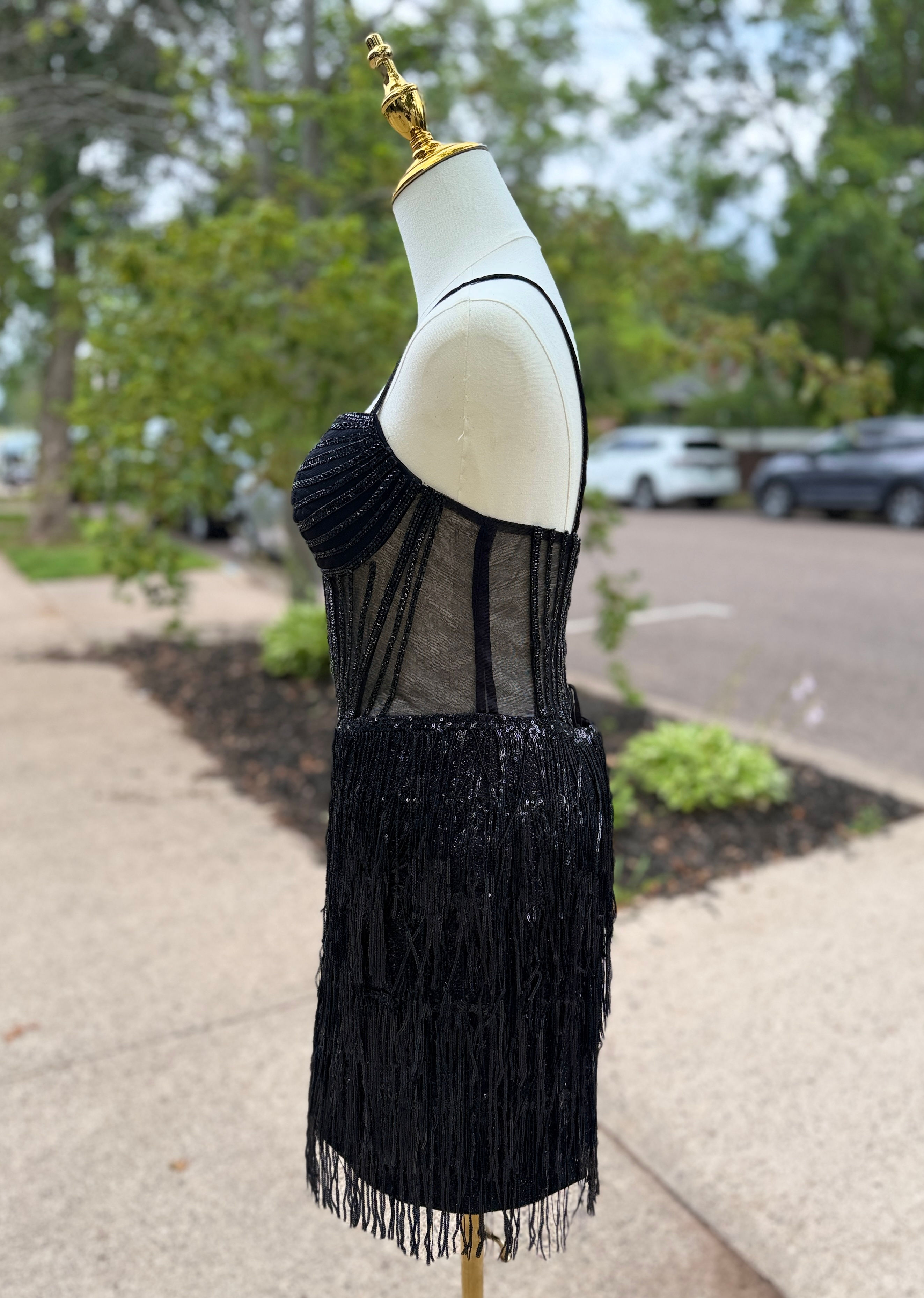 Black Fringe Dress