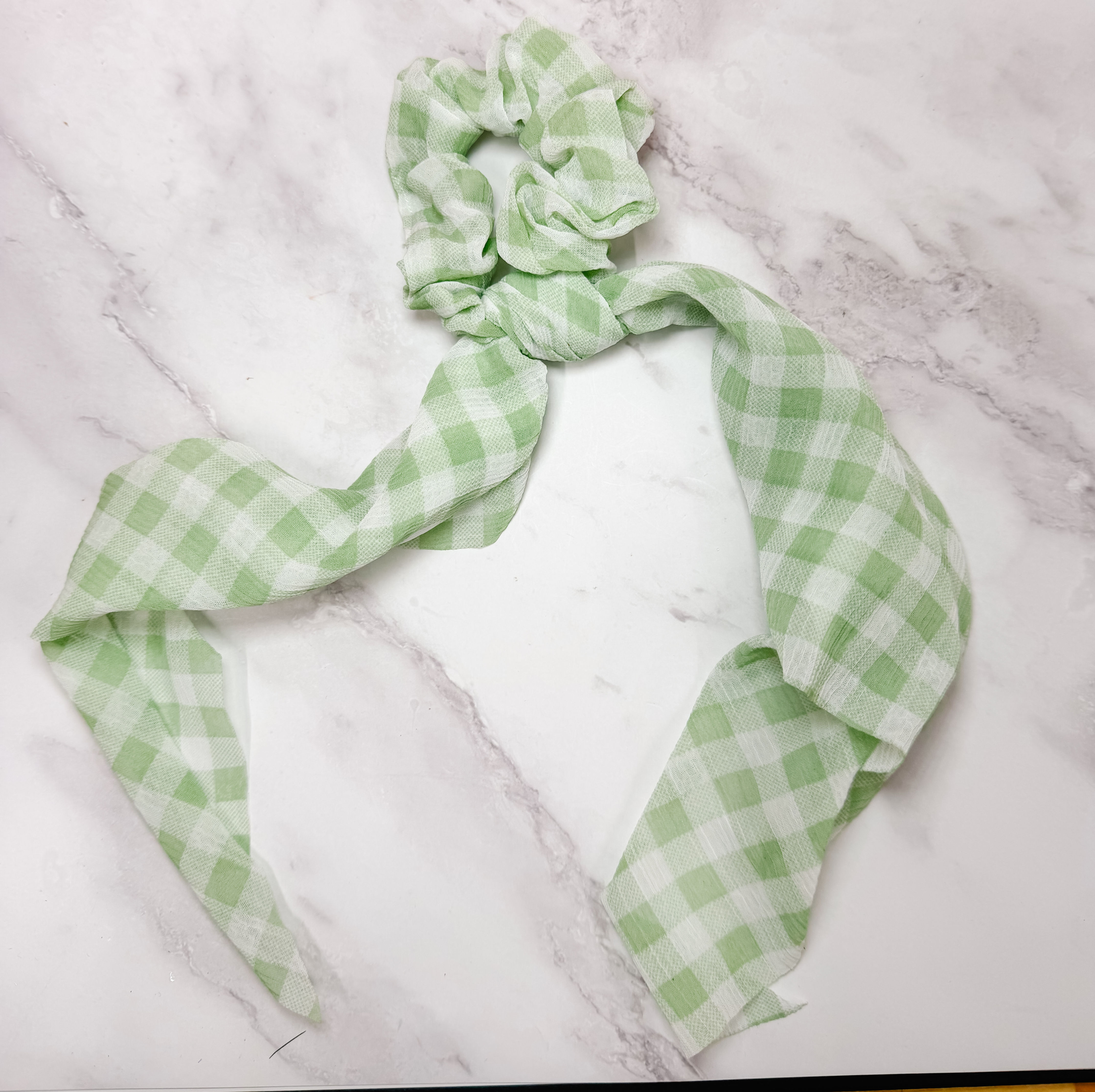 Gingham Print Srunchie