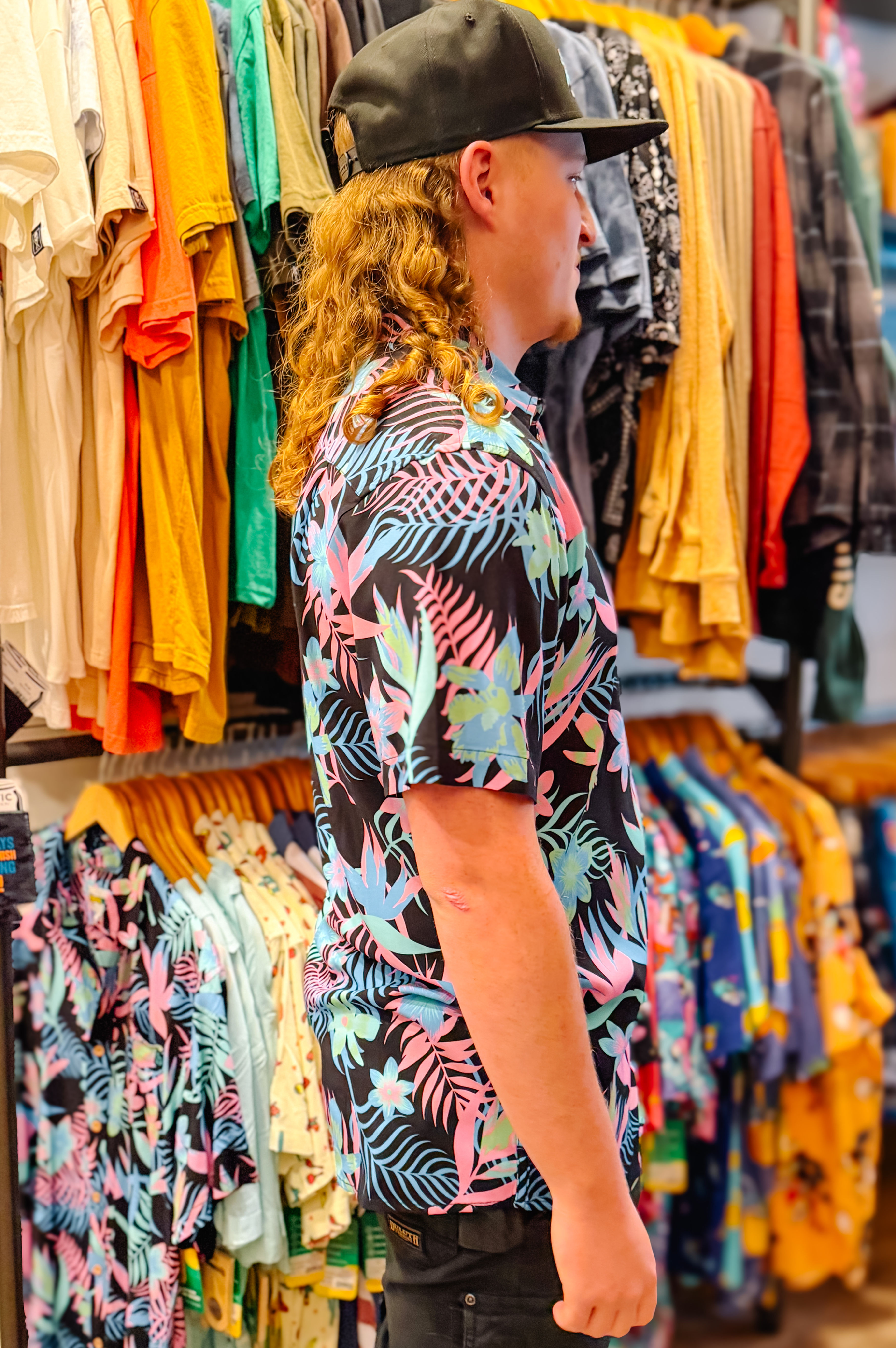 Black Breeze Botanics Hawaiian Shirts for Men