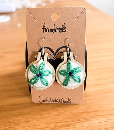 Emerald Daisy Earrings