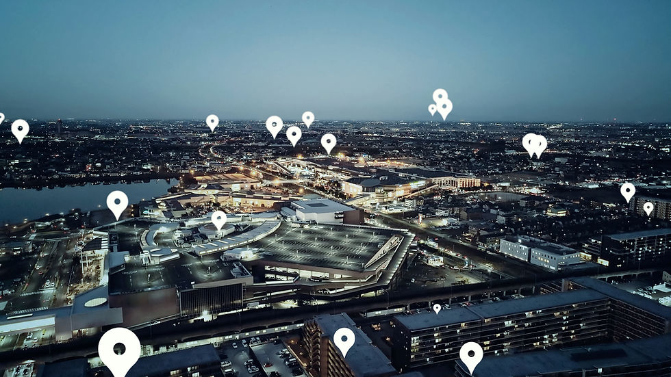 Mixed media of modern city aerial view and location information concept.jpg