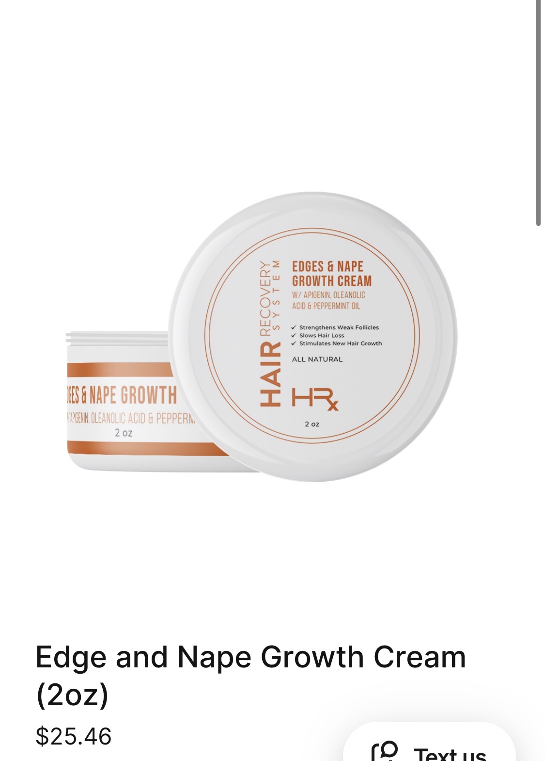 Edges & Nape Growth Cream actual product photo