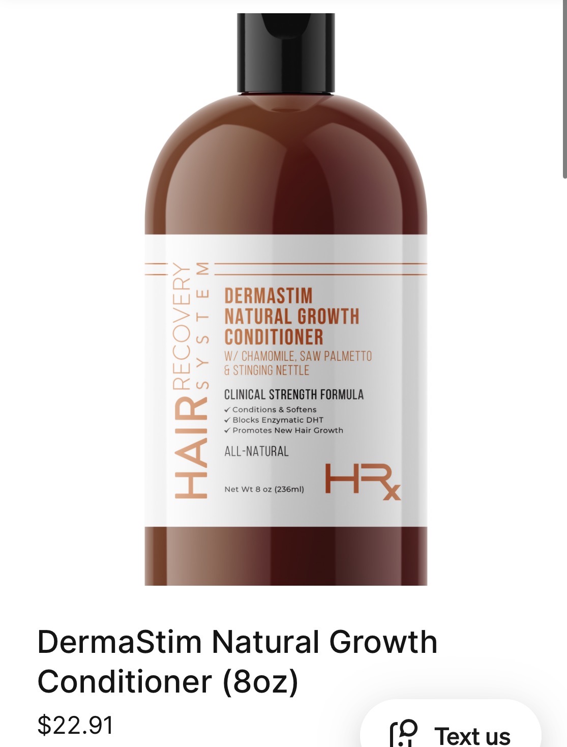 DermaStim Natural Growth Conditioner actual product photo