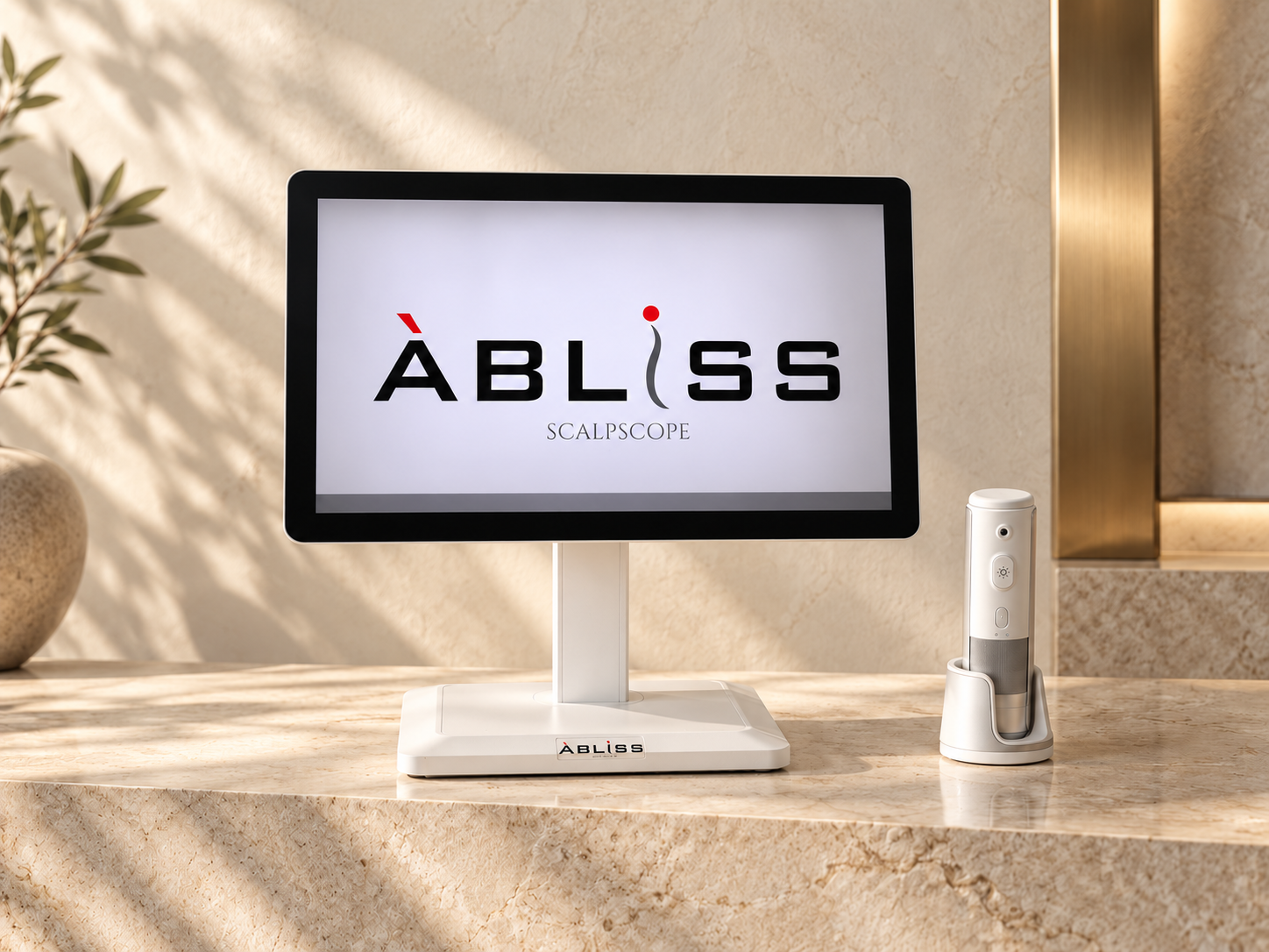 Abliss ScalpScope monitor and handheld scalp camera