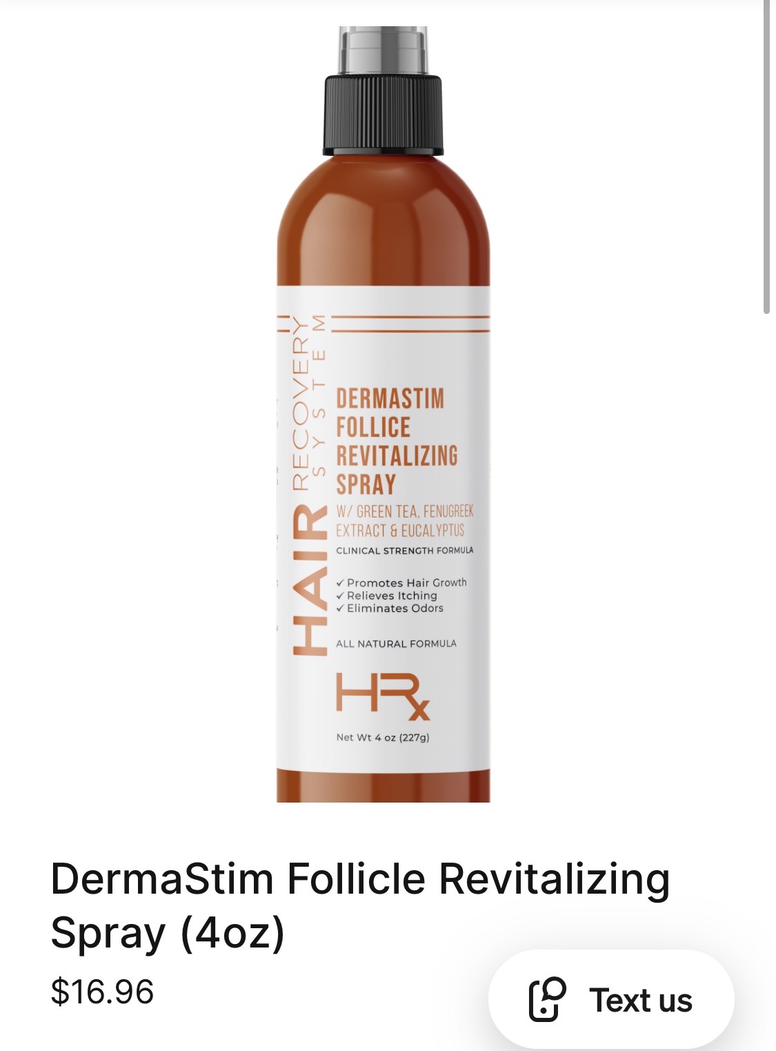 DermaStim Follicle Revitalizing Spray actual product photo