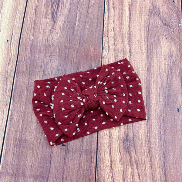 Maroon Infant/ Toddler Swiss Dot Headband