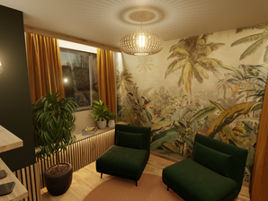 Rénovation et aménagement d'intérieur d'une salle de repos par l'agence d'architecture d'intérieur et décoration d'intérieur
