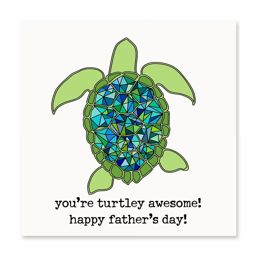 "You're Turtley Awesome, Dad!" Ocean-Themed Greeting Card