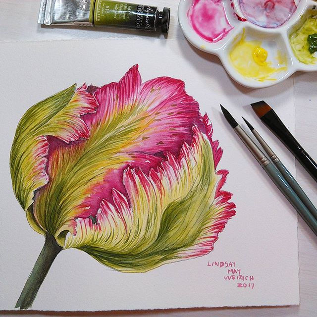 This is the finished painting from today's live stream! Replay, reference photo and printable patter