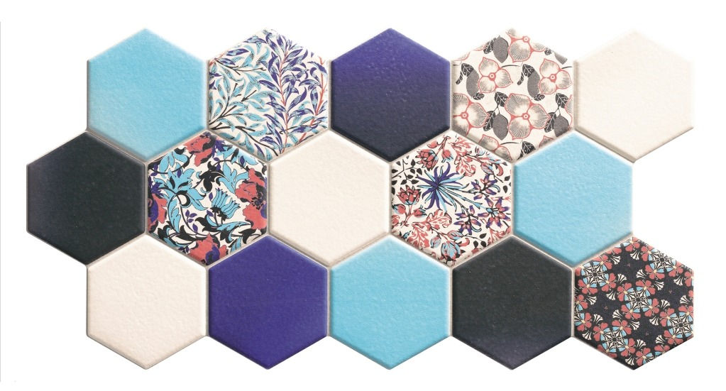 HEXAGON NOUVEAU BLUE/265x510/VITRIFIED/GVT/PGVT/IMPORTED
