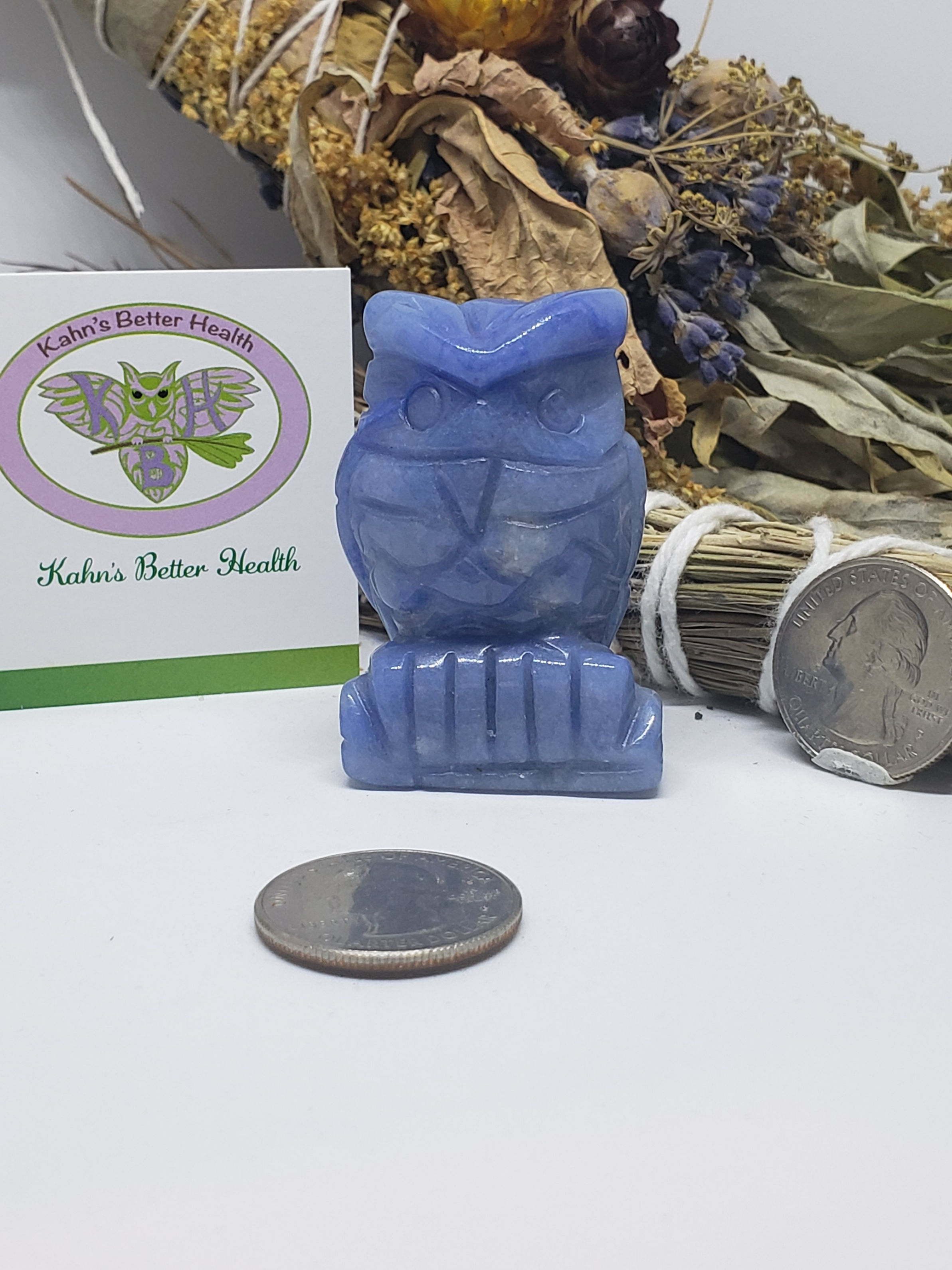 Blue Aventurine Owl, $16