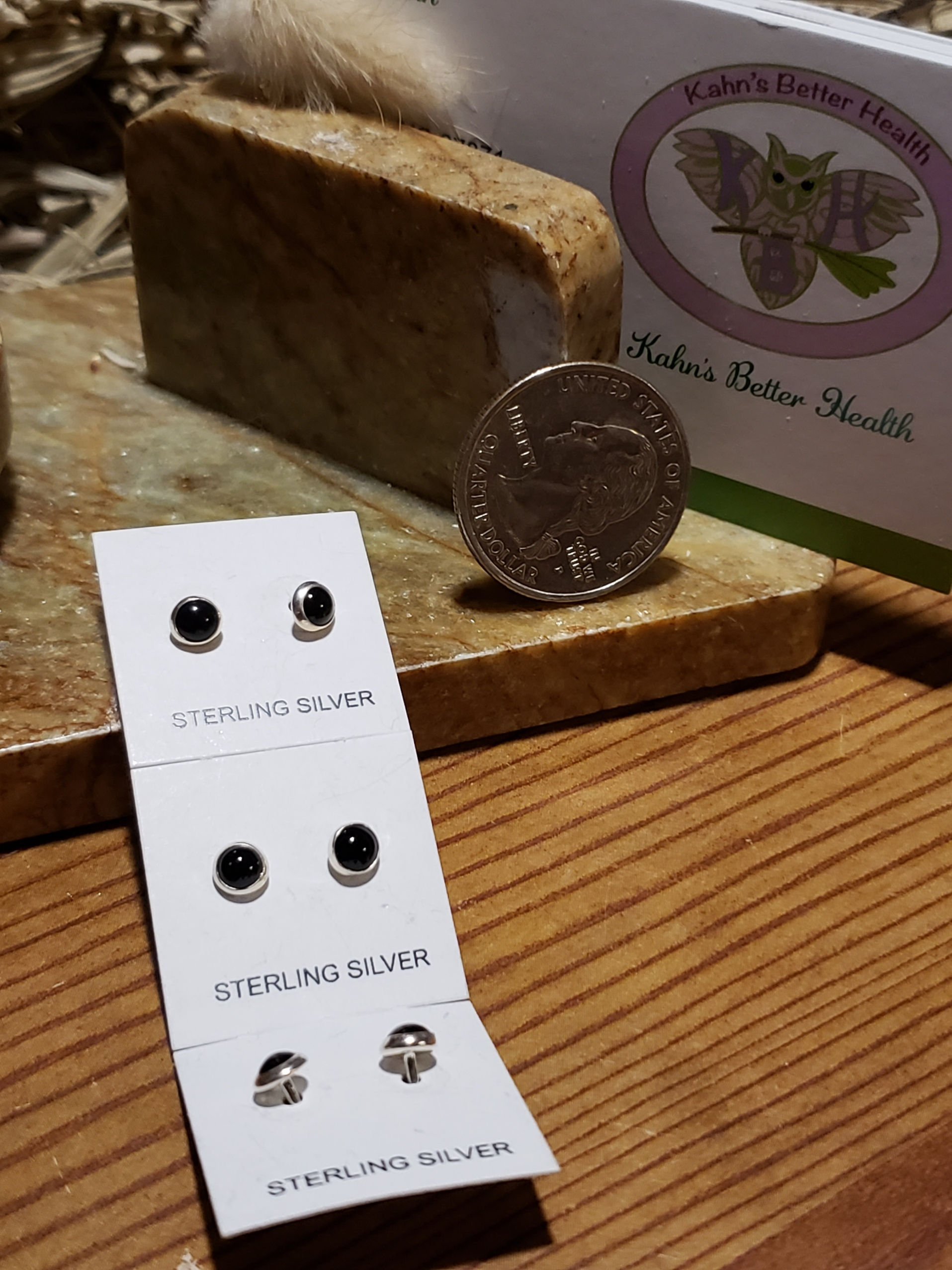 Onyx Stud Earrings, $8