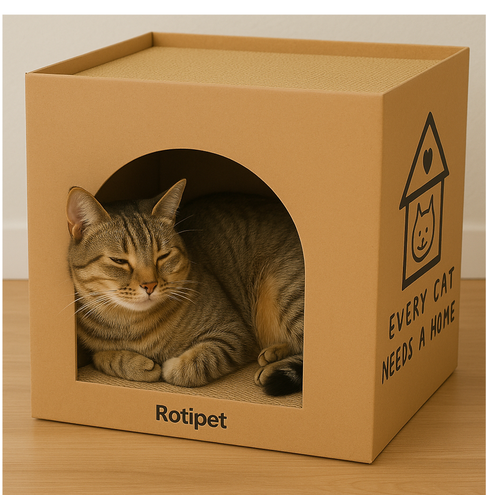 Thumbnail: BOX Cardboard Cat Scratcher and House 32x32x32 cm (RTP3021)