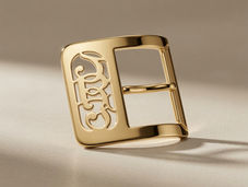 Custom handmade monogram mens belt buckle in solid gold