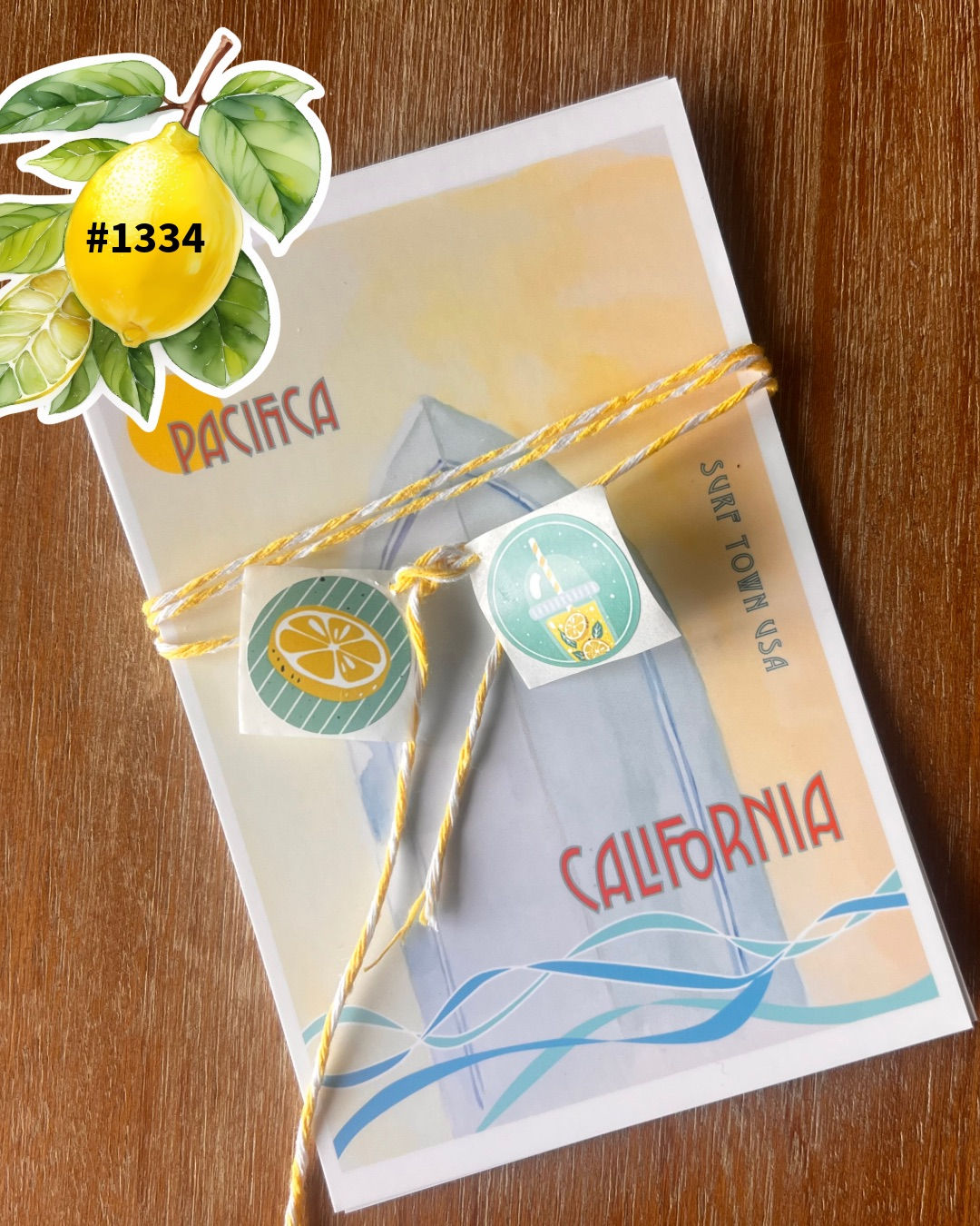 1334 PACIFICA POSTCARD SET & Little sticker