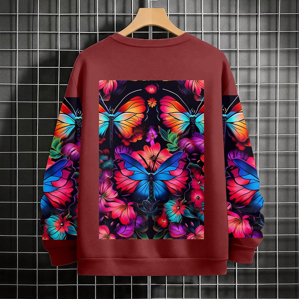 Thumbnail: Versatile Sweatshirt Butterfly Design