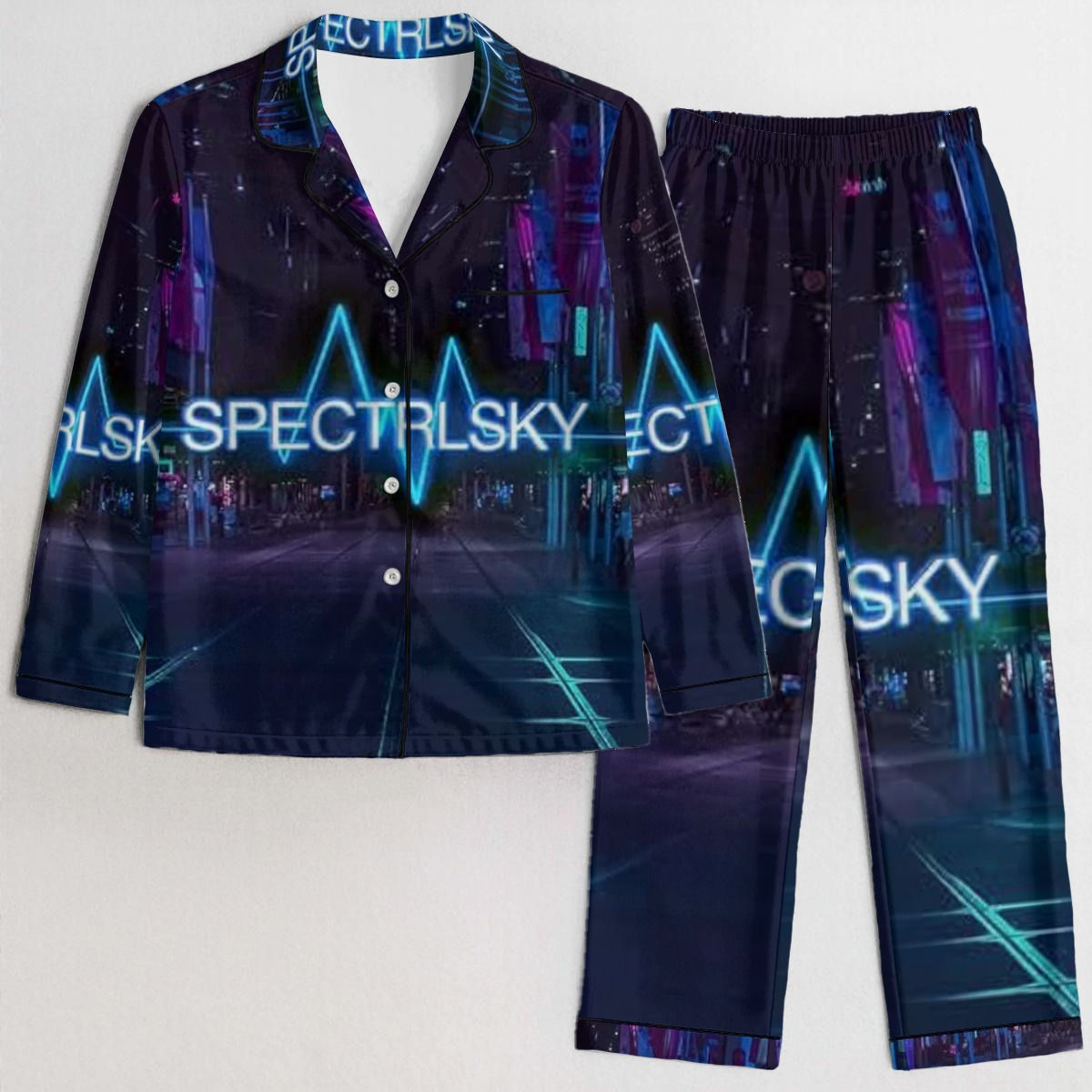 SpectrlSky Women's Satin Pajama Set