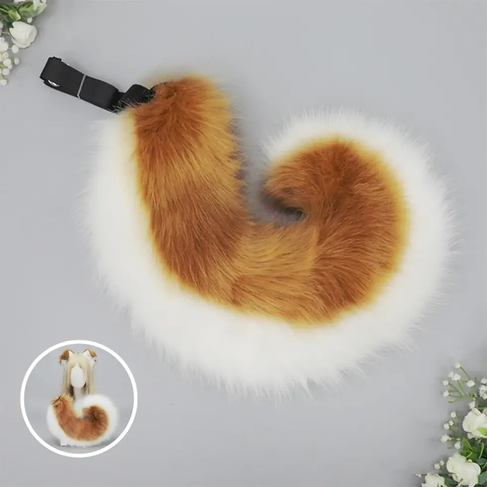 Thumbnail: Halloween Dog Ear Tail Set  Cosplay Accessories Costume Plush Realistic Animal