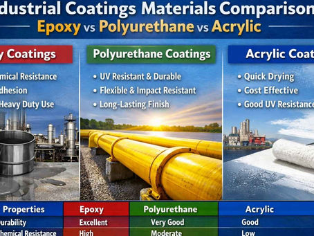 Industrial Coatings Materials Comparison: Epoxy vs Polyurethane vs Acrylic