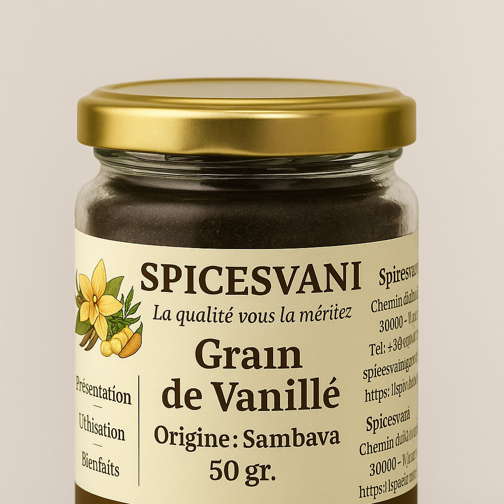 Grains de vanille bourbon Madagascar -Région sambava- 50 Gr