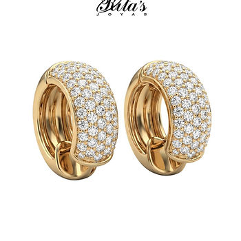 Aretes de diamantes estilo hugi.