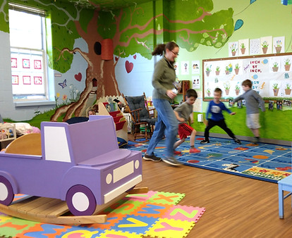 Teacher and students playing a movement game