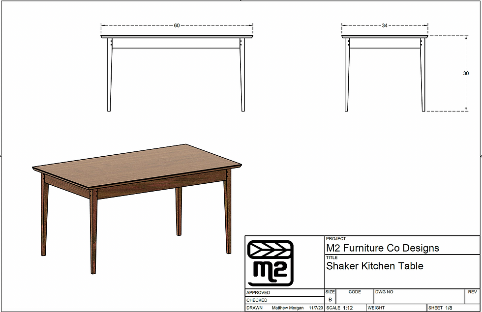 Shaker Style Kitchen Table Build Plans