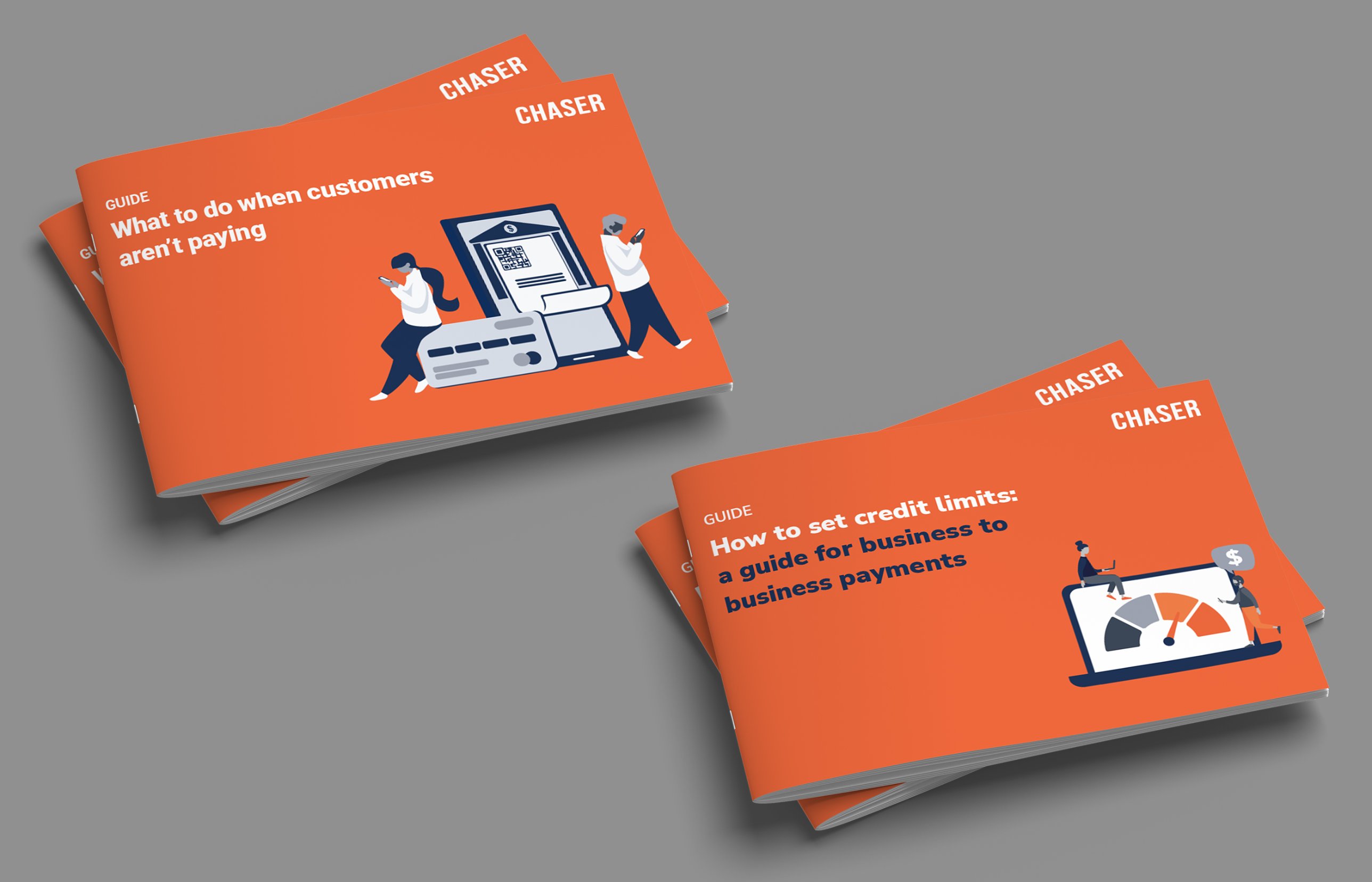 Two Chaser guide covers: What to do when customers aren’t paying, and How to set credit limits