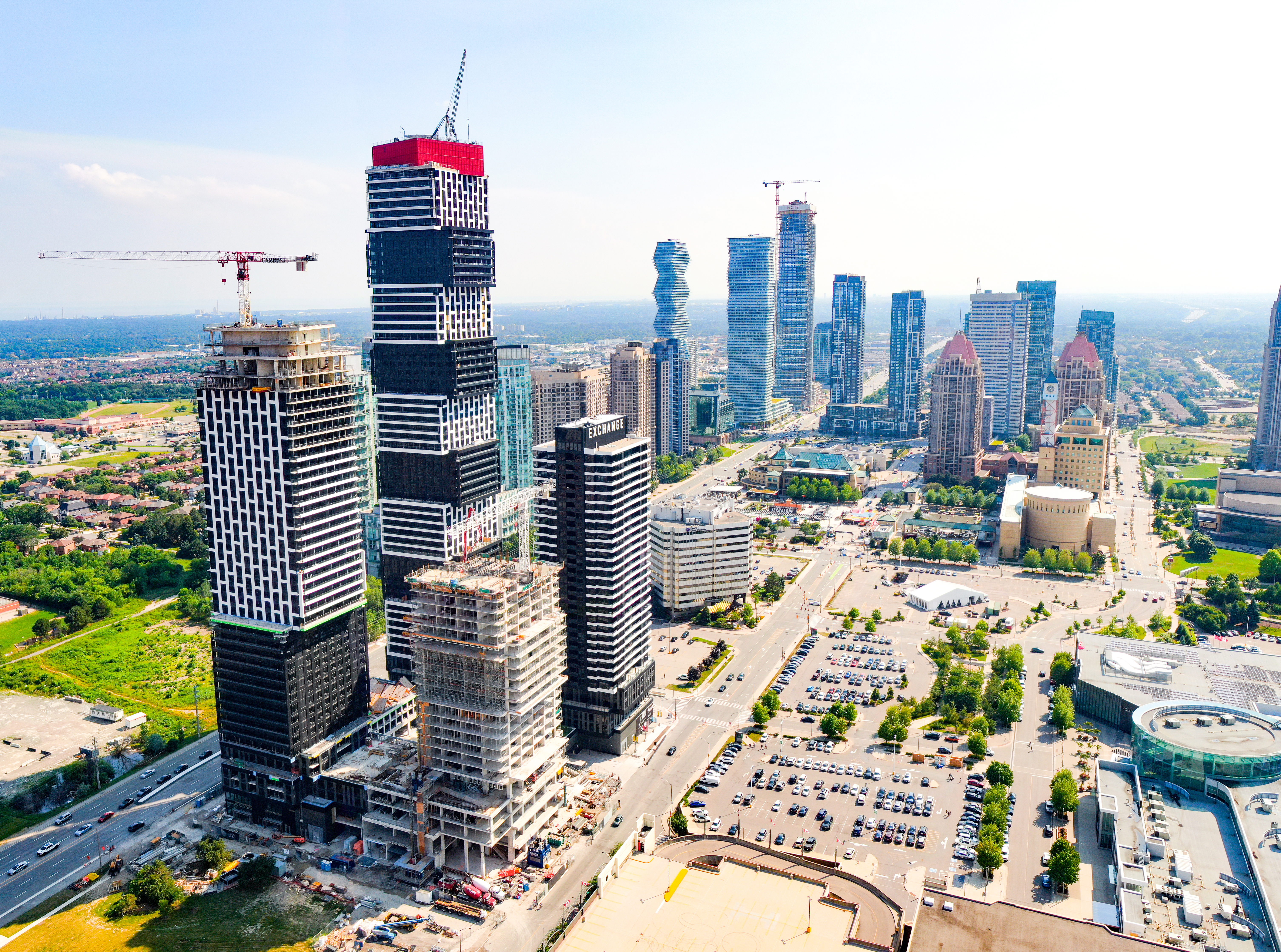 JCL Concrete Pumping at Mississauga Exchange Towers high-rise construction site