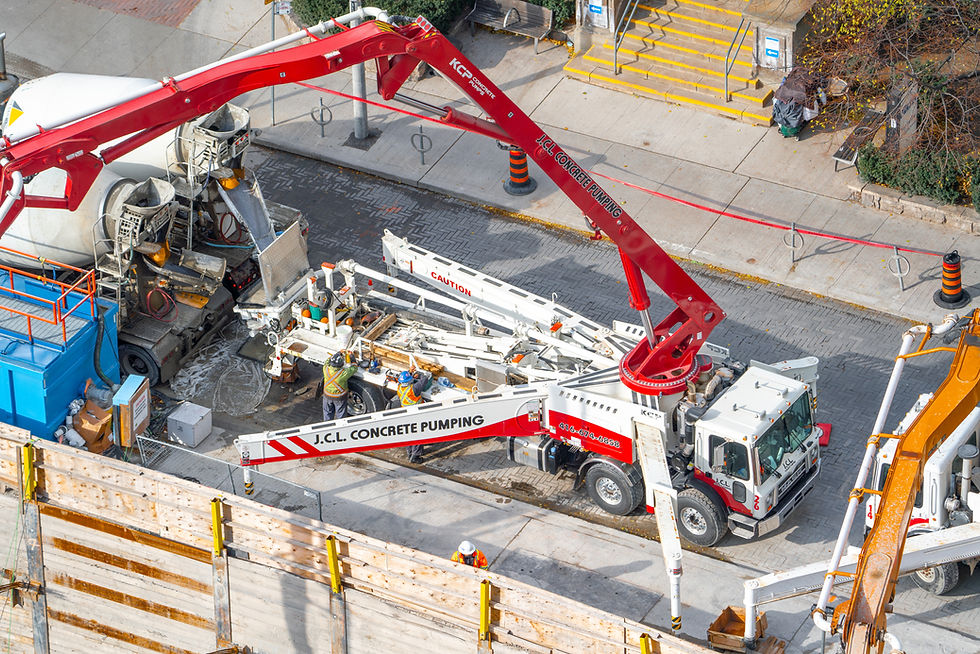 JCL concrete pumping services for a building foundation project in Scarborough