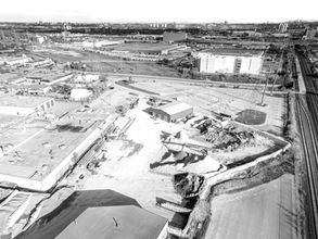 Aerial view of the JCL yard in Etobicoke, showcasing the company’s large-scale one-stop shop construction services site