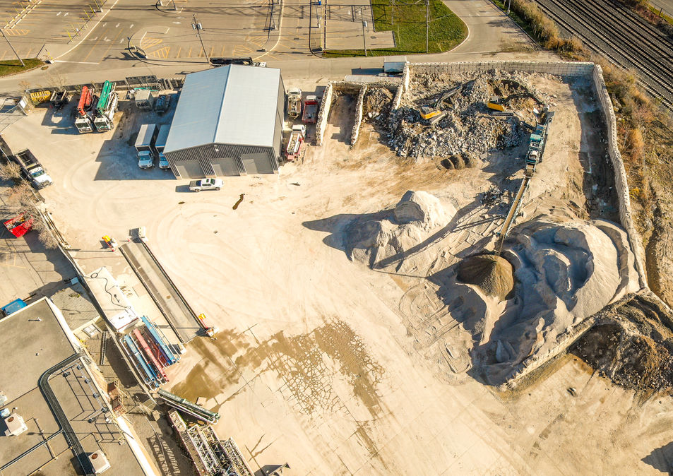 Aerial view of JCL Material and Recovery Etobicoke supporting compliant soil disposal across the GTA